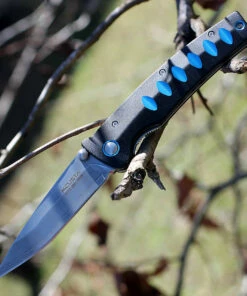 Brand new ⭐ Mcusta 41C Katana, 3.25" VG-10/Damascus Plain Blade, Black/Blue Aluminum Handle ✨