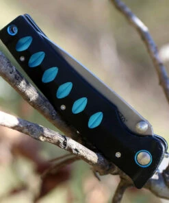 Brand new ⭐ Mcusta 41C Katana, 3.25" VG-10/Damascus Plain Blade, Black/Blue Aluminum Handle ✨ -Automatic Knives shop mcu41c.3 23467.1626213577