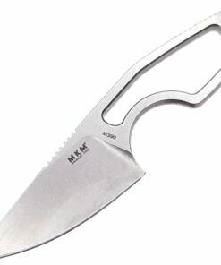 Hot Sale 🛒 MKM - Maniago Knife Makers Mikro 1 Fixed Blade R01-N, 2" Bohler M390 Stonewashed Plain Blade, Gray Stainless Steel Handle ⌛