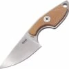 Flash Sale 🛒 MKM - Maniago Knife Makers Mikro 1 Fixed Blade R01-NC, 2" Bohler M390 Stonewashed Plain Blade, Tan Micarta Handle 🌟