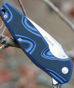 Best Sale 🛒 Ruike Fang P105Q, 3.6" 14C28N Plain Blade, Black/Blue G-10 Handle ❤️ -Automatic Knives shop p105q 14424.1566585929