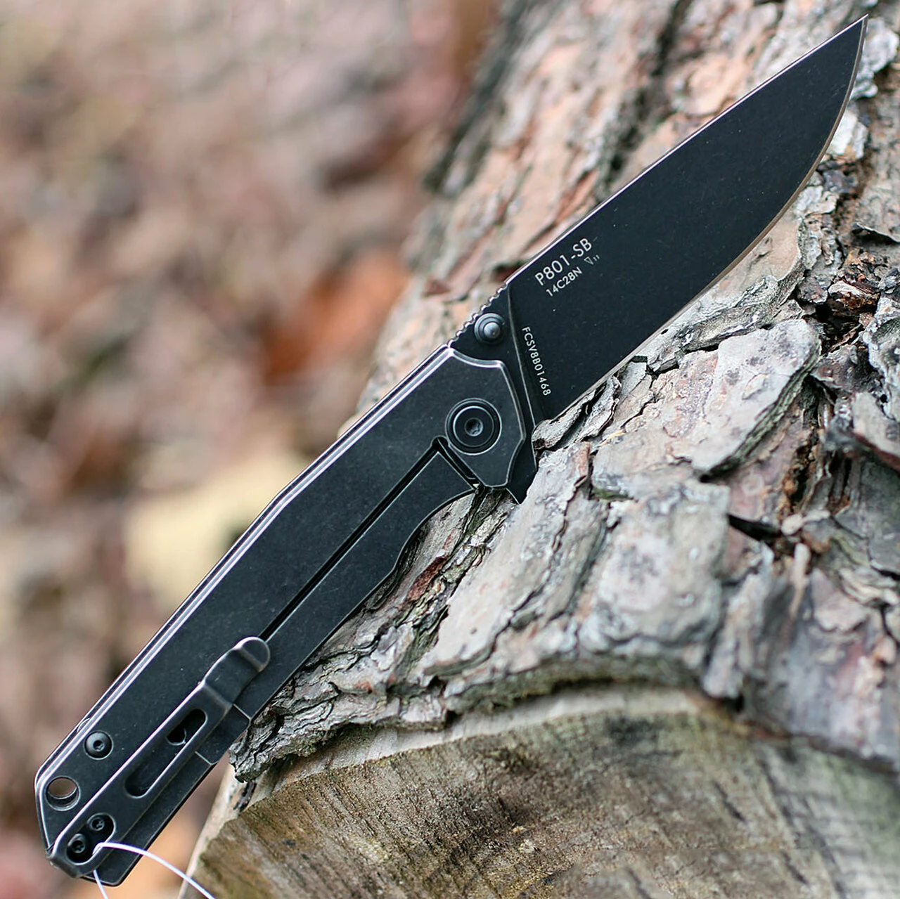 Brand new 💯 Ruike P801SB, 3.4" 14C28N Plain Blade, Black Stonewashed Stainless Handle ⭐ 2 Brand new 💯 Ruike P801SB, 3.4" 14C28N Plain Blade, Black Stonewashed Stainless Handle ⭐ - Image 2