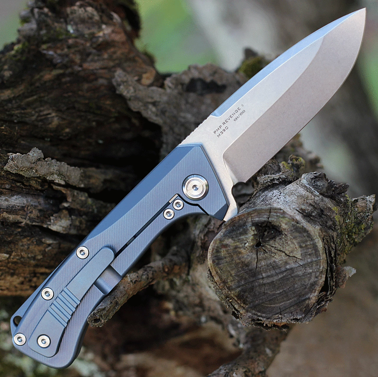 Promo 😍 PMP Knives Revenge II - Blue Titanium (3.74" M390 Satin) PMP011 🌟 2 Promo 😍 PMP Knives Revenge II - Blue Titanium (3.74" M390 Satin) PMP011 🌟 - Image 2