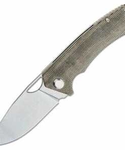 Best Pirce 😀 PMP Knives PMP Spartan Front Flipper - Green Micarta (3.25" N690 SW) SPRTNMGR ⭐