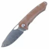 Cheapest 😍 PMP Knives PMP Spartan Front Flipper - Brown Micarta (3.25" Damascus) SPBRMDM 😀