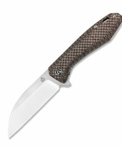 Hot Sale 🔥 QSP Knife QSP Pelican Brown Micarta (3.6" CPM-S35VN 2-Tone Satin) QS118-A2 🛒