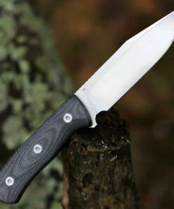 Best Pirce 🛒 QSP Knife Bison Fixed Blade QS134-A, 4.5" D2 Satin Plain Blade, Black Linen Miarta Handle 💯 -Automatic Knives shop qs134a.1 00689.1603916881