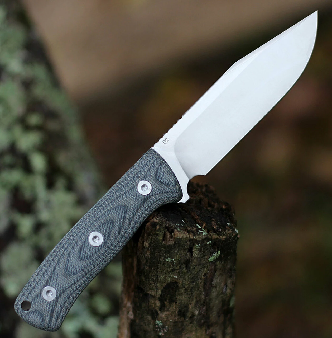 Budget ✔️ QSP Knife Bison Fixed Blade QS134-B, 4.5" D2 Satin Plain Blade, Denim Jean Linen Miarta Handle 🎉 2 Budget ✔️ QSP Knife Bison Fixed Blade QS134-B, 4.5" D2 Satin Plain Blade, Denim Jean Linen Miarta Handle 🎉 - Image 2