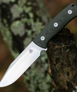 Budget 😀 QSP Knife Bison Fixed Blade QS134-C, 4.5" D2 Satin Plain Blade, Green Linen Miarta Handle 👏