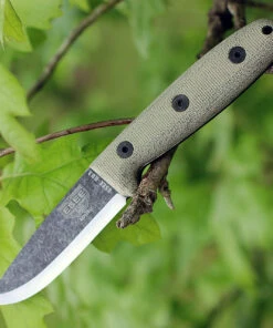 Discount ⌛ ESEE Knives Esee-RB3-BO Camp-Lore, 3.5" 1095 Black Oxide Plain Blade, Tan Micarta Handle ⭐