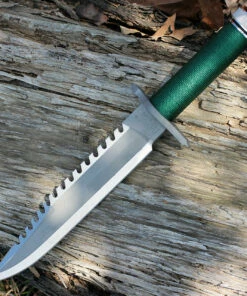 Best Pirce 🤩 Rambo 9292 First Blood Standard Edition, 9" Stainless Plain Blade, Green Nylon Cord-wrapped Handle 🧨