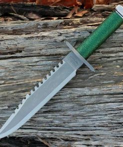 Wholesale 🛒 Rambo 9293 First Blood Signature Edition, 9" Stainless Plain Blade, Green Nylon Cord-wrapped Handle 💯