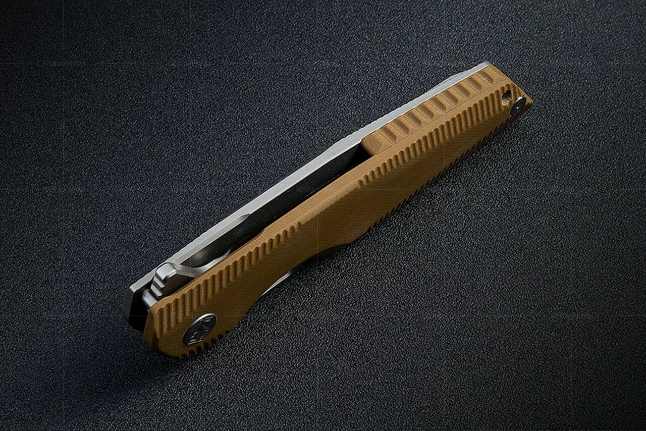 Discount 🛒 Rike Knife 802GBR Framelock, 3.75" 154CM Plain Blade, Brown Titanium/G-10 Handle 😀 2 Discount 🛒 Rike Knife 802GBR Framelock, 3.75" 154CM Plain Blade, Brown Titanium/G-10 Handle 😀 - Image 2