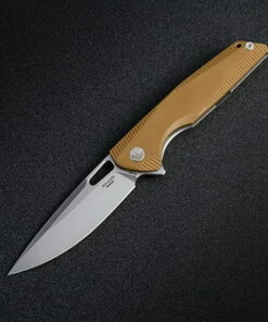 Discount 🛒 Rike Knife 802GBR Framelock, 3.75" 154CM Plain Blade, Brown Titanium/G-10 Handle 😀