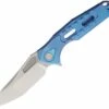 Discount 🧨 Rike Knife Thor3 Framelock, 3.75" M390 Tanto Blade, Blue Titanium Handle 👏