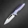 Promo 👍 Rike Knife THOR5PB Framelock, 3.75" M390 Plain Blade, Purple/Blue Titanium Handle 👍