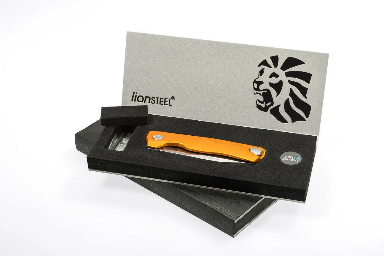 Budget 🔥 LionSteel ROK Aluminum-Orange ROKAOS, 3.27" M390 Satin Blade, Aluminum Handle ❤️ 2 Budget 🔥 LionSteel ROK Aluminum-Orange ROKAOS, 3.27" M390 Satin Blade, Aluminum Handle ❤️ - Image 2