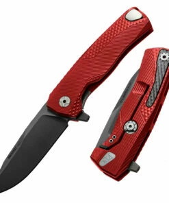 Coupon 😀 LionSteel ROK Aluminum-Red ROKARB, 3.27" M390 Black Blade, Aluminum Handle 🎉