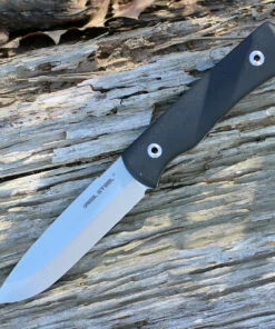 Brand new ⭐ Real Steel 3718 Bushcraft Plus Scandi, 4.5" 14C28N Plain Blade, Black Textured G-10 Handle 👍
