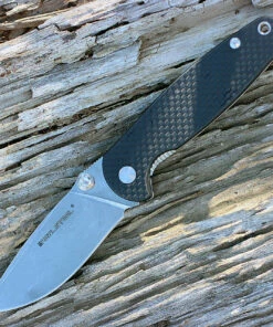 Outlet 🔥 Real Steel 7774 H6-S1, 3.4" 14C28N Plain Blade, Carbon Fiber Front/Stainless Back Handle 🛒