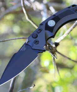 Best Sale 😍 Hogue SIG 36532 EX-A05 Tactical Folder, 3.5" Black Cerakote Spear Point Blade, Grey Aluminum Frame & Solid Black G-10 Inserts 🎁