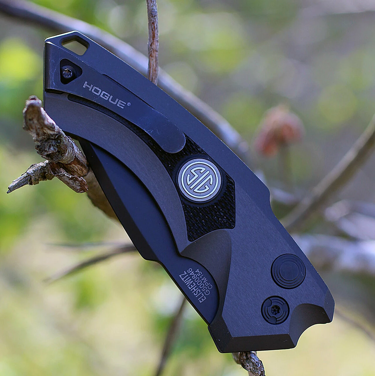 Best Sale 😍 Hogue SIG 36532 EX-A05 Tactical Folder, 3.5" Black Cerakote Spear Point Blade, Grey Aluminum Frame & Solid Black G-10 Inserts 🎁 4 Best Sale 😍 Hogue SIG 36532 EX-A05 Tactical Folder, 3.5" Black Cerakote Spear Point Blade, Grey Aluminum Frame & Solid Black G-10 Inserts 🎁 - Image 4