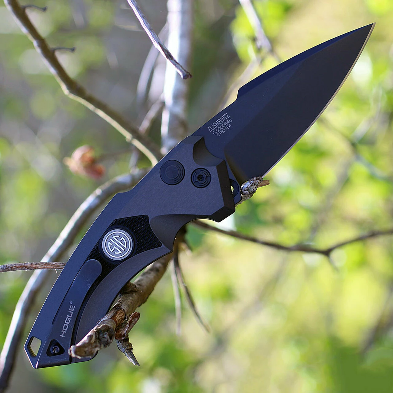 Best Sale 😍 Hogue SIG 36532 EX-A05 Tactical Folder, 3.5" Black Cerakote Spear Point Blade, Grey Aluminum Frame & Solid Black G-10 Inserts 🎁 2 Best Sale 😍 Hogue SIG 36532 EX-A05 Tactical Folder, 3.5" Black Cerakote Spear Point Blade, Grey Aluminum Frame & Solid Black G-10 Inserts 🎁 - Image 2