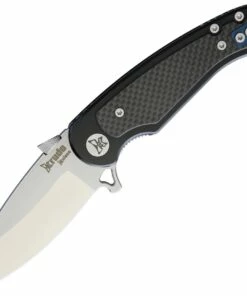 Best Sale 🧨 Krudo SNG243 VICE Folder, 3.5" 9Cr18MoV Plain Edge, Stainless Handle w/Carbon Fiber Inserts ✔️