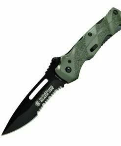 Coupon 🔥 Smith and Wesson Smith & Wesson Black Ops 2, Green Aluminum Handle, Black Blade, Combo Edge 👏