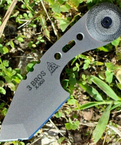 Budget ❤️ TOPS 3 BROS TANTO, 2" 1095 CARBON STEEL BLADE, BLACK MICARTA HANDLE, KYDEX SHEATH ✔️