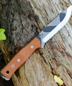 Best Sale 😀 TOPS BROS-01C B.O.B. Fieldcraft CAMO, 4.75" 1095 Camo Plain Blade, Tan Micarta Handle-Kydex Sheath ⭐ -Automatic Knives shop tpbros01c.1 70054.1566586282