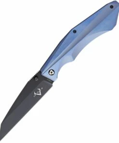 Cheapest 😀 V Nives 30077 Ti-Sportster, 3.75" Black 154CM Plain Blade, Blue Titanium Handle 🎁