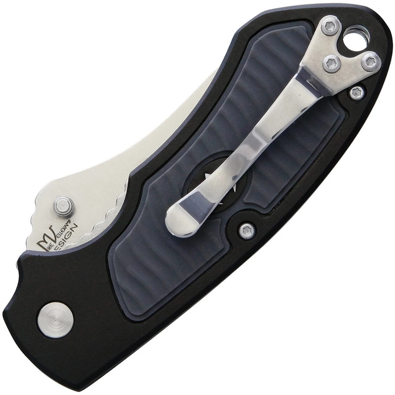 Hot Sale 💯 V Nives 30145 Stout, 2.5" 8Cr14MoV Plain Blade, Black Aluminum, Gray Rubber Inlay Handle 🛒 2 Hot Sale 💯 V Nives 30145 Stout, 2.5" 8Cr14MoV Plain Blade, Black Aluminum, Gray Rubber Inlay Handle 🛒 - Image 2