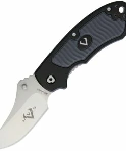 Hot Sale 💯 V Nives 30145 Stout, 2.5" 8Cr14MoV Plain Blade, Black Aluminum, Gray Rubber Inlay Handle 🛒