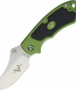 Cheap 🔥 V Nives 30152 Stout, 2.5" 8Cr14MoV Plain Blade, Green Aluminum, Black Rubber Inlay Handle 🛒