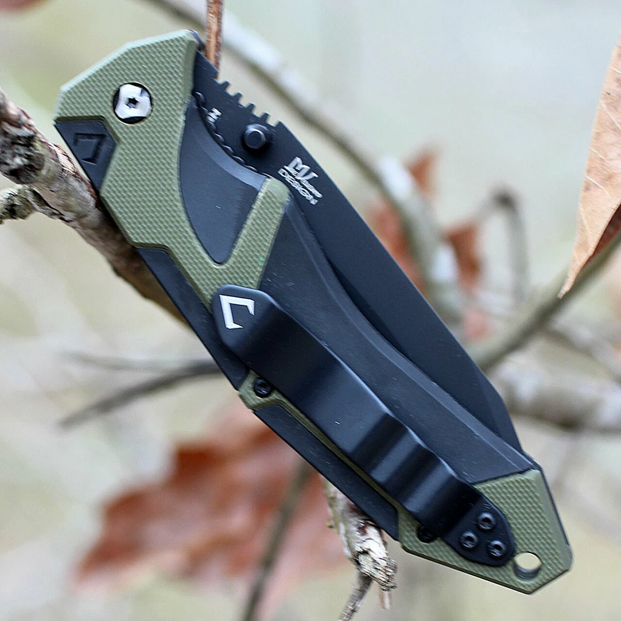 Best deal ๐งจ V Nives 30176 Fractal Assist, 3.6" Black D2 Plain Blade, Black G-10, Green FRN Inlay Handle ๐ 3 Best deal ๐งจ V Nives 30176 Fractal Assist, 3.6" Black D2 Plain Blade, Black G-10, Green FRN Inlay Handle ๐ - Image 3