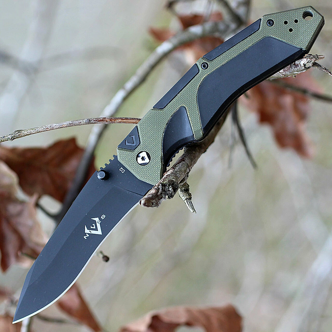 Best deal ๐งจ V Nives 30176 Fractal Assist, 3.6" Black D2 Plain Blade, Black G-10, Green FRN Inlay Handle ๐ 1 Best deal ๐งจ V Nives 30176 Fractal Assist, 3.6" Black D2 Plain Blade, Black G-10, Green FRN Inlay Handle ๐