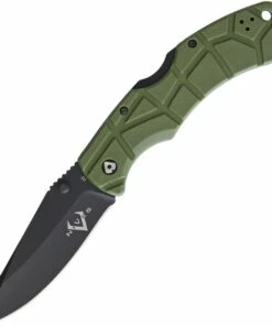 Wholesale 🤩 V Nives 30312 Rocky 2, 3.25" Black D2 Plain Blade, Green FRN Handle ✔️