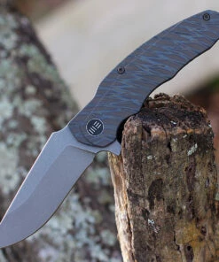 Best Sale 🌟 WE Knife Co. Skreech, 2014C, 3.3" Stonewash Drop Point Blade, Flamed Tiger Stripe Ti Handle 😀