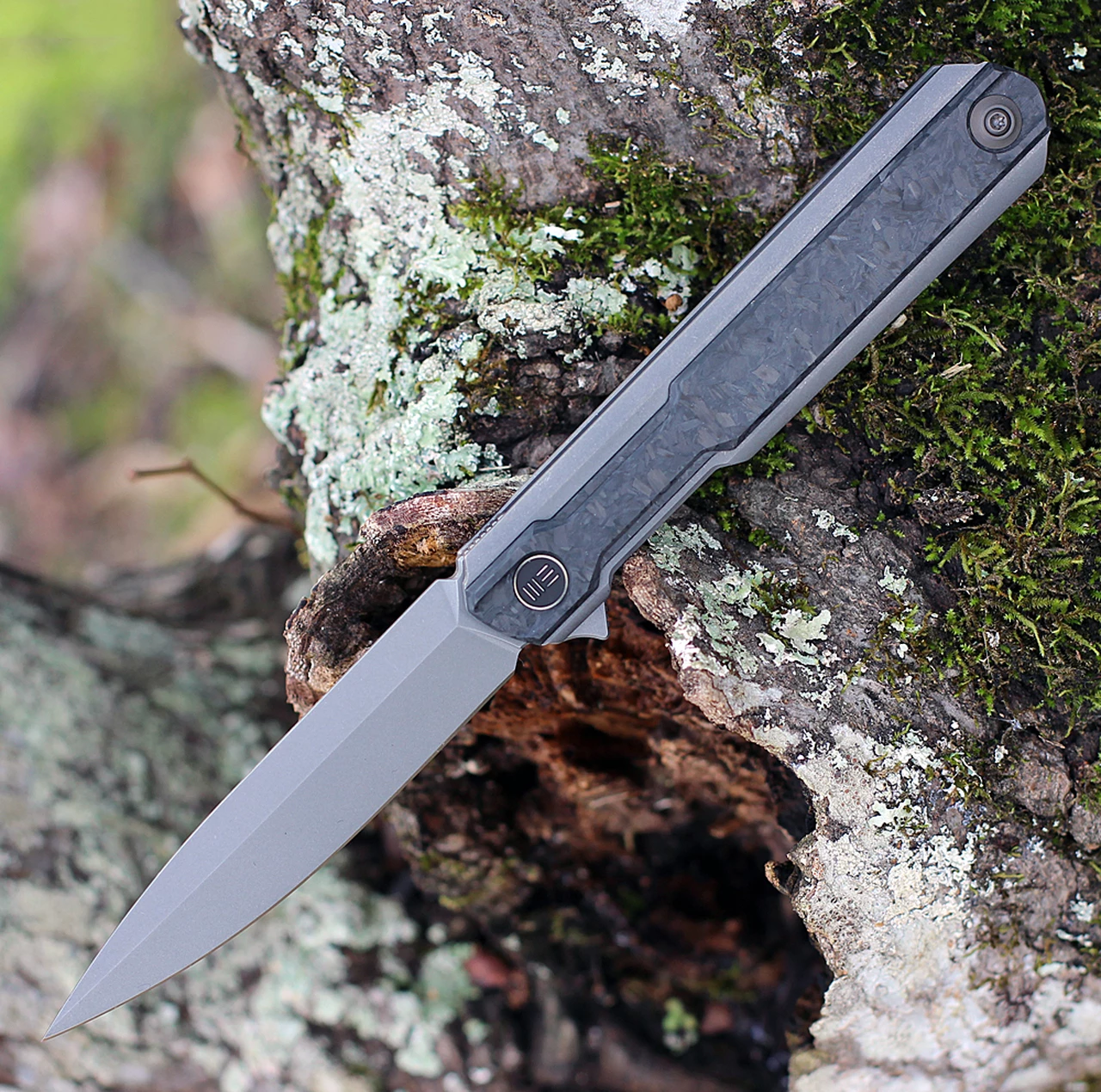 Wholesale 🎉 WE Knife Co. Peer, 2015C, 3.5" CPM 20CV Gray Stonewashed Blade, Titanium Handle with Shredded Carbon Fiber Overlay 🎁 1 Wholesale 🎉 WE Knife Co. Peer, 2015C, 3.5" CPM 20CV Gray Stonewashed Blade, Titanium Handle with Shredded Carbon Fiber Overlay 🎁