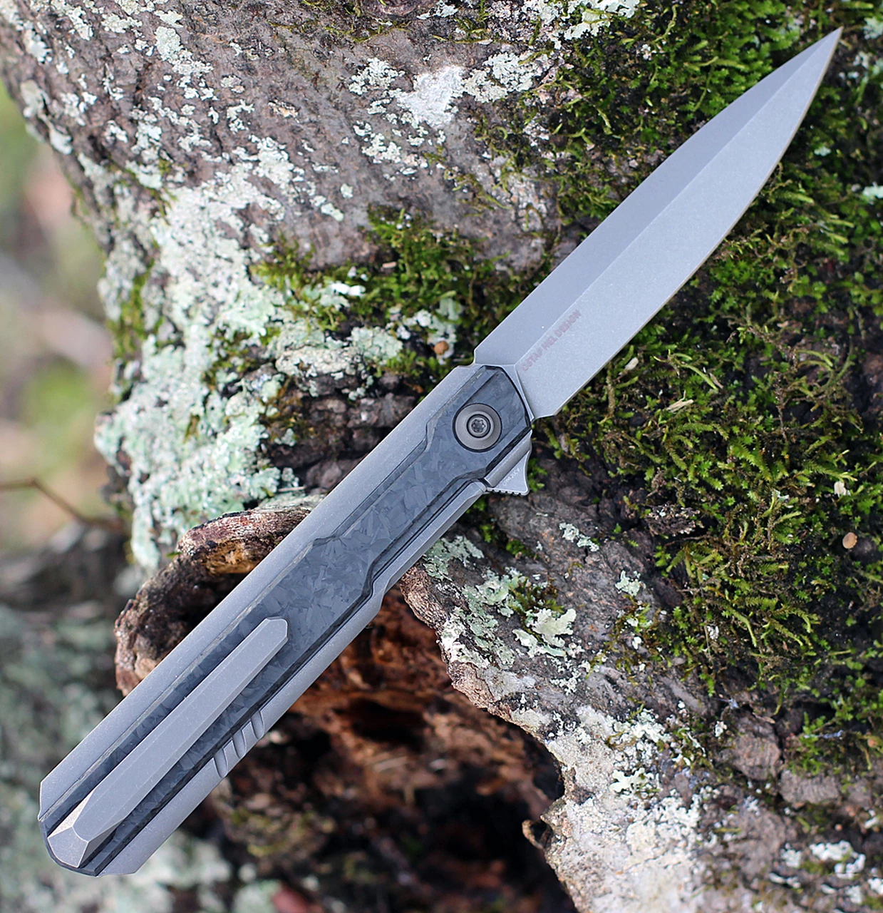 Wholesale 🎉 WE Knife Co. Peer, 2015C, 3.5" CPM 20CV Gray Stonewashed Blade, Titanium Handle with Shredded Carbon Fiber Overlay 🎁 2 Wholesale 🎉 WE Knife Co. Peer, 2015C, 3.5" CPM 20CV Gray Stonewashed Blade, Titanium Handle with Shredded Carbon Fiber Overlay 🎁 - Image 2