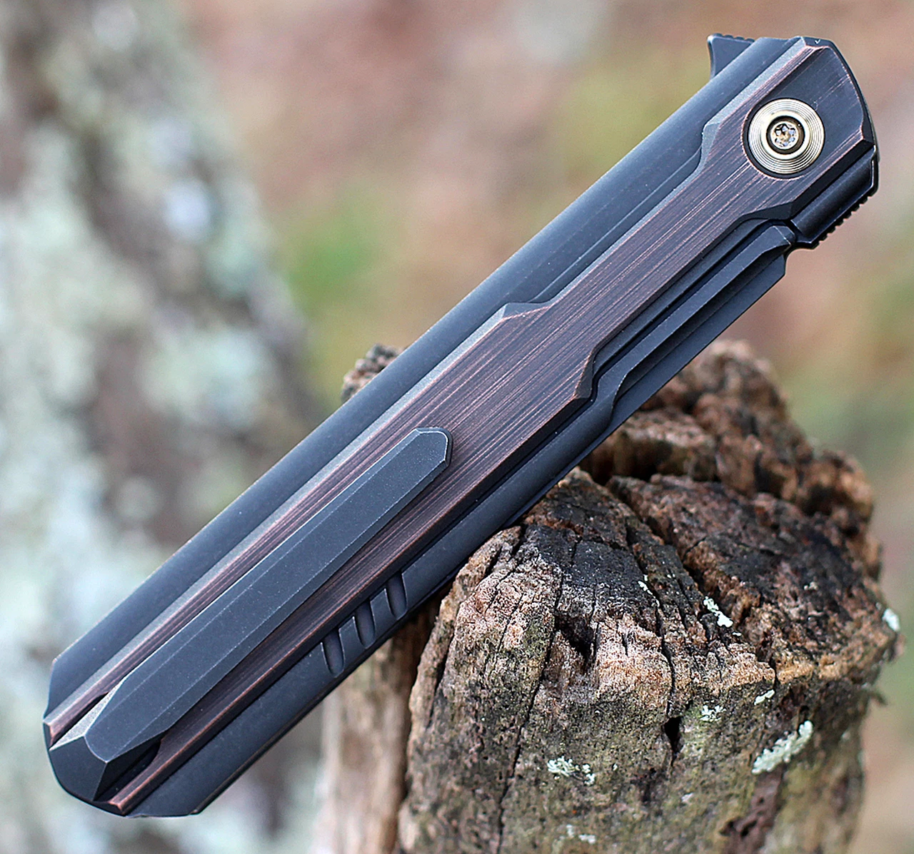 Best Sale ๐ WE Knife Co. Peer, 2015F, 3.5" CPM 20CV Black Stonewashed Blade, Black Hand Rubbed Copper Handle ๐ 4 Best Sale ๐ WE Knife Co. Peer, 2015F, 3.5" CPM 20CV Black Stonewashed Blade, Black Hand Rubbed Copper Handle ๐ - Image 4