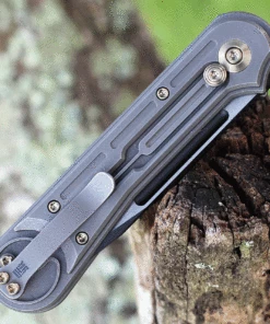 Best deal 👏 We Knife Co. We Knife Double Helix Folder 815E, 3.3" CPM S35VN Black Drop Point Plain Blade, Gray Titanium Handle ✨ -Automatic Knives shop we815e.2 68153.1627316762