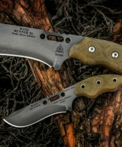 New ✨ TOPS WDRCMB Wind Runner SRE Combo, 1095 Plain Blades, Green Micarta Handles, Kydex Sheath ❤️