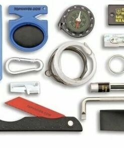 Wholesale 👍 TOPS Knives XcEST Bravo Fixed Blade XCEST-B, 3.25" 440C Black Double Edge Blade, Brown Canvas Micarta Handles, Black Nylon Sheath w/ TOPS Survival Kit ⭐ -Automatic Knives shop xcest bravo 90069.1625667254